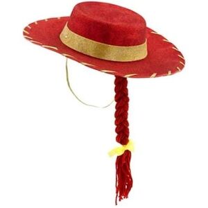 Disney Store Original Toy Story JESSIE Cowgirl Costume Sparkling Hat & Braid OS